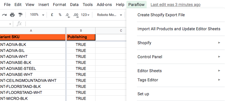 Paraflow Google Sheets Add-on